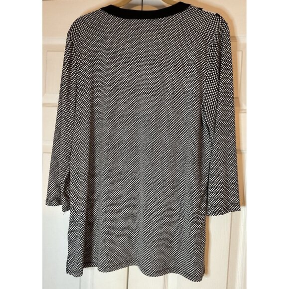 Jones New York V Neck Tunic Top Black White Mixed Print Size XL - Picture 4 of 4